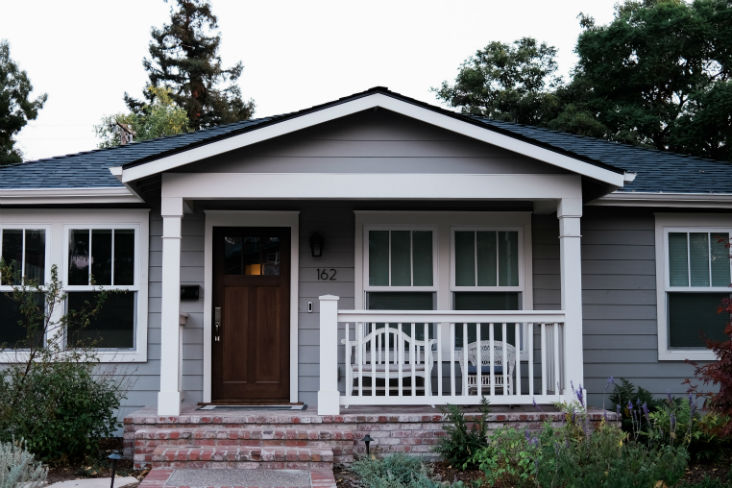 Single-family home with a rebuilt porch